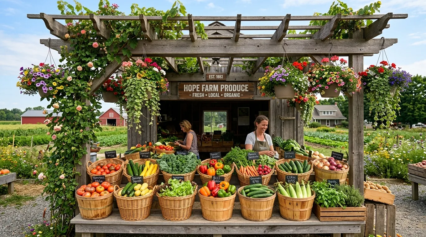 Farmstand With Pergola Roof